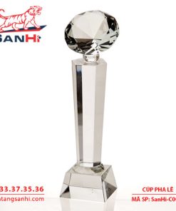 cúp pha lê hình trụ kim cương