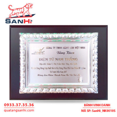 Bảng Vinh Danh Đồng mạ bạc SanHi-NK010S