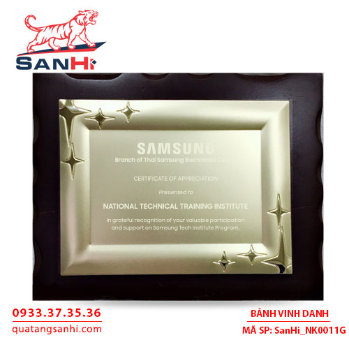 Bảng Vinh Danh Đồng mạ vàng SanHi-NK011G