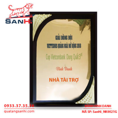 Bảng Vinh Danh Đồng mạ vàng SanHi-NK021G