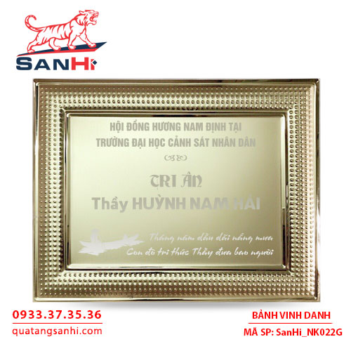 Bảng Vinh Danh Đồng mạ vàng SanHi-NK022G