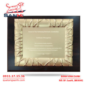 Bảng Vinh Danh Đồng mạ vàng SanHi-NK004G