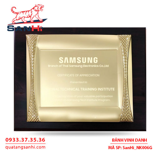 Bảng Vinh Danh Đồng mạ vàng SanHi-NK006G