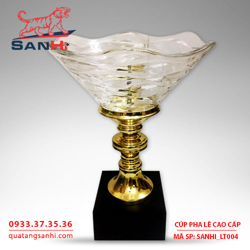 Cúp pha lê cao cấp tô thân vàng SanHi-LT0041