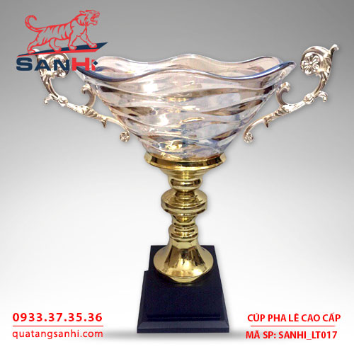Cúp pha lê tô quai thân vàng cao cấp SanHi-LT017
