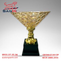 Cúp pha lê cao cấp tô thân vàng SanHi-LT018